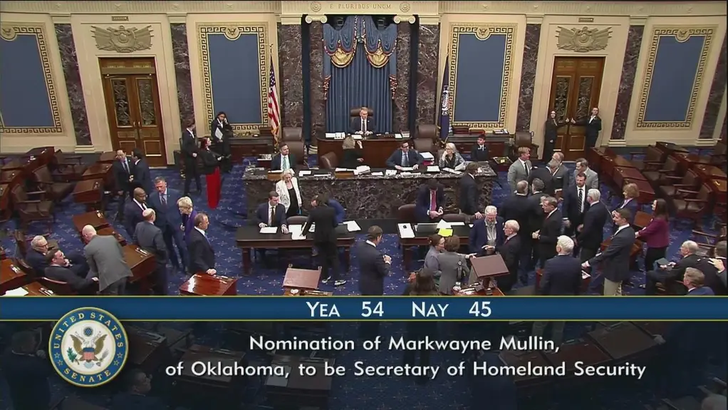 SENATE CONFIRMS MARKWAYNE MULLIN AS HOMELAND SECURITY SECRETARY