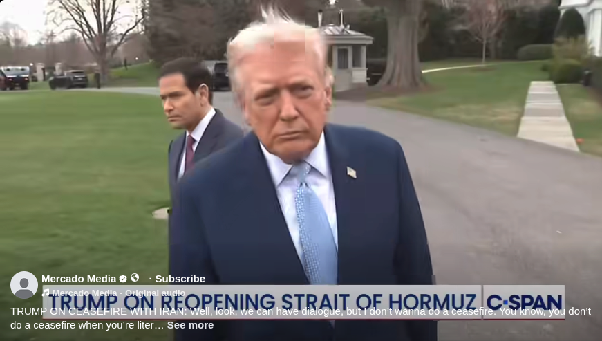 TRUMP ON CEASEFIRE WITH IRAN: Well, look, we can have dialogue, but I don’t wanna do a ceasefire