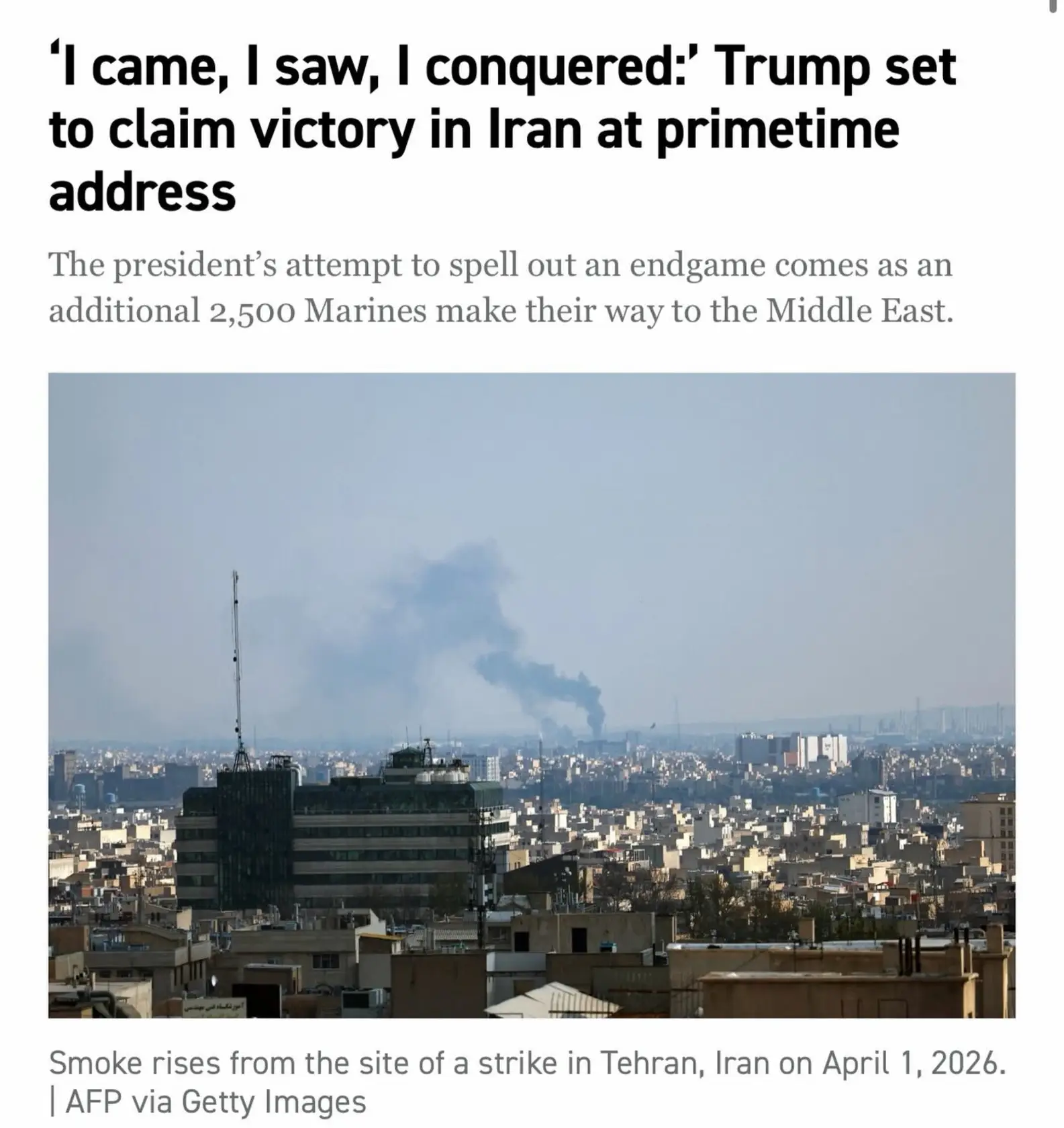 TRUMP DECLARES IRAN WAR “VICTORY”