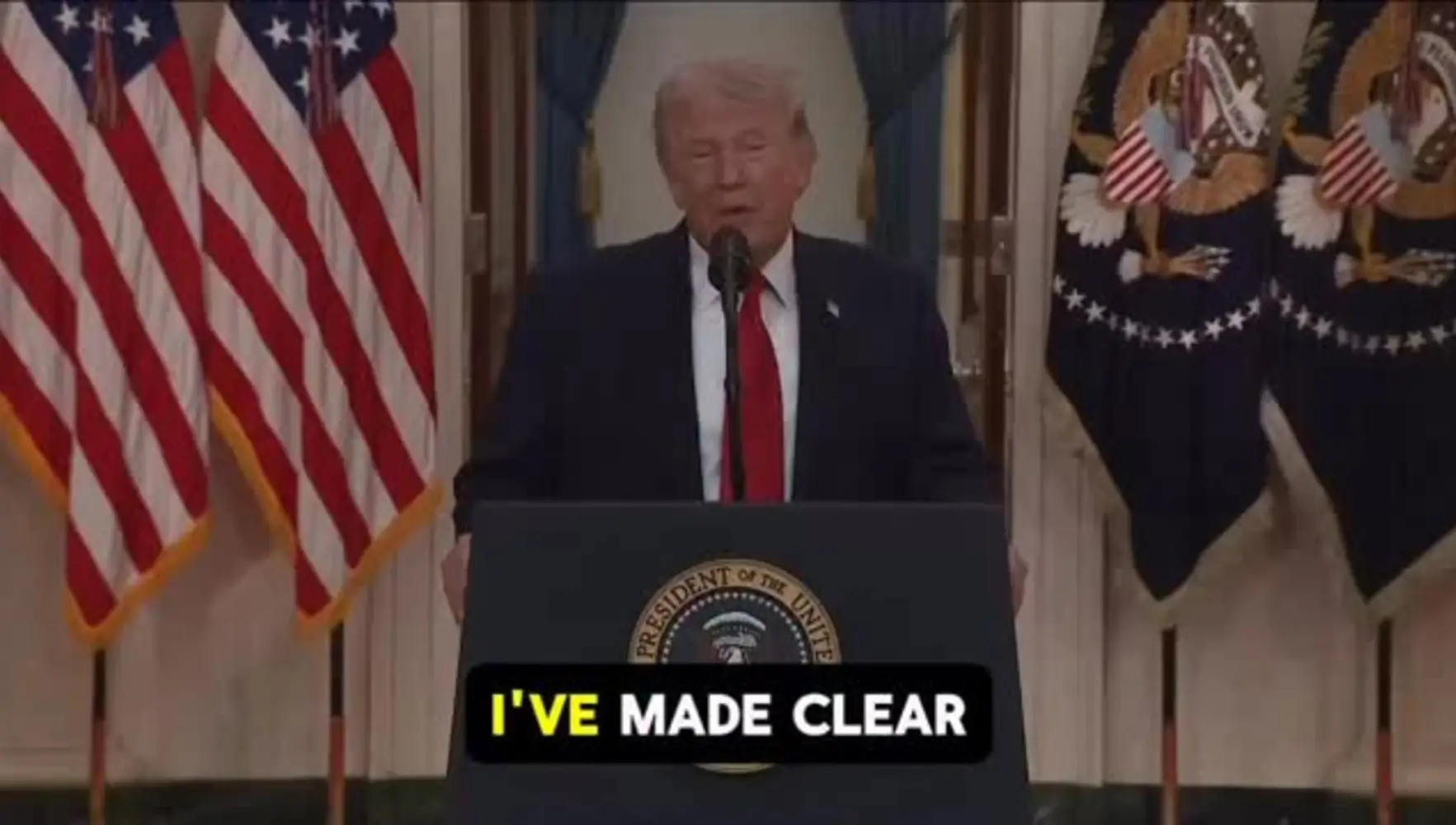 TRUMP: Thanks to the progress we’ve made I can say tonight that we are on track to complete all of Americas military